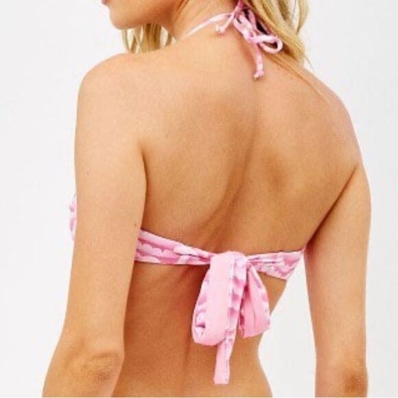 Frankie’s Bikinis Cielo Bikini Top in Pink Cloud Print Size M - Picture 2 of 10